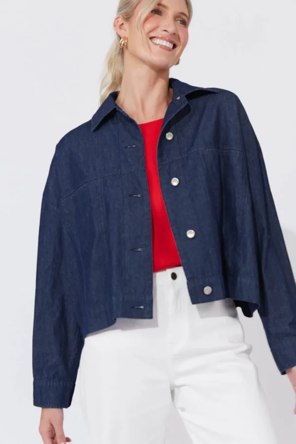 Haven Austin Denim Crop Jacket - Indigo Sale