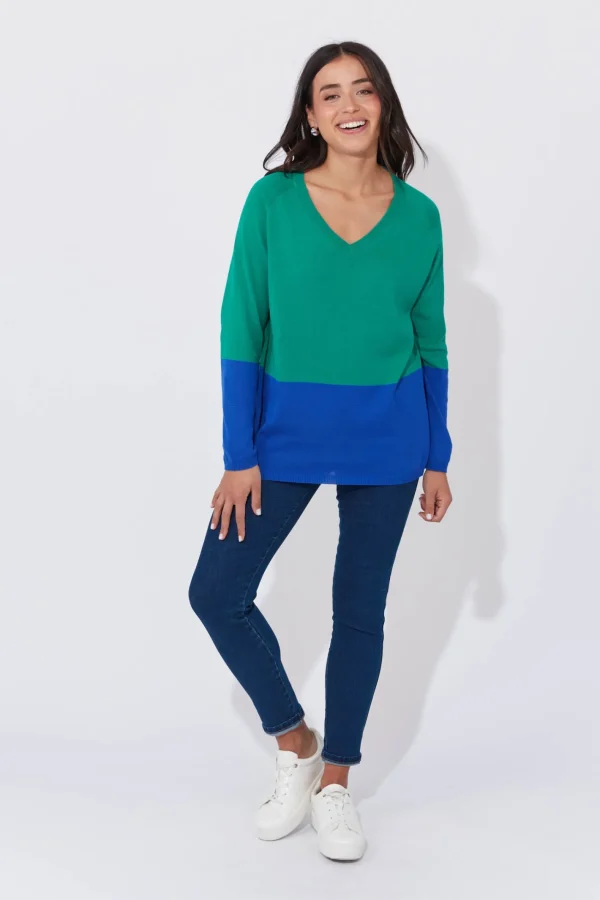 Haven Casablanca Block Knit - Blue/Oasis Discount