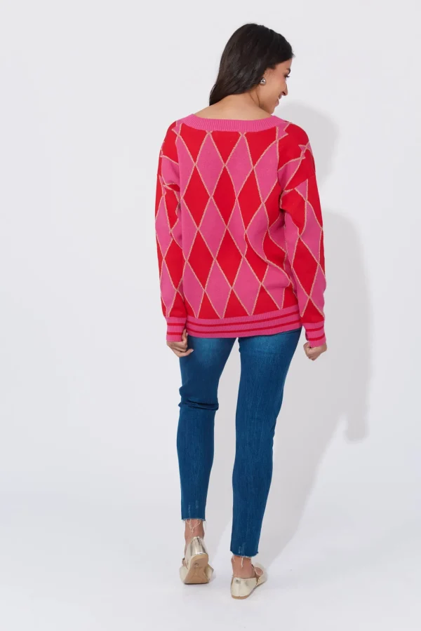 Haven Casablanca Lurex Cardigan - Chilli/Pink Sale