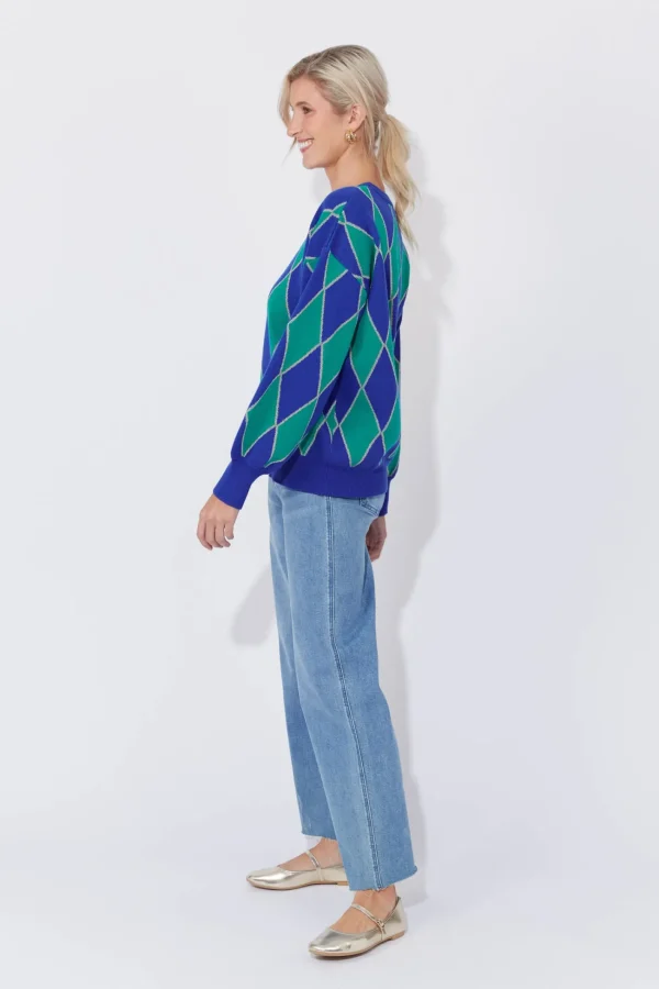 Haven Casablanca Lurex Jumper - Blue/Oasis Outlet