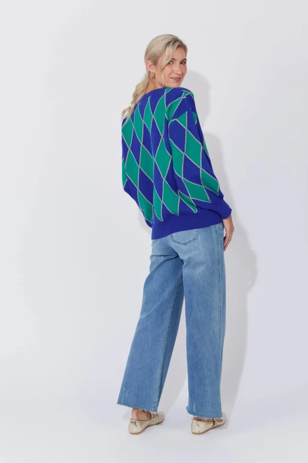 Haven Casablanca Lurex Jumper - Blue/Oasis Outlet