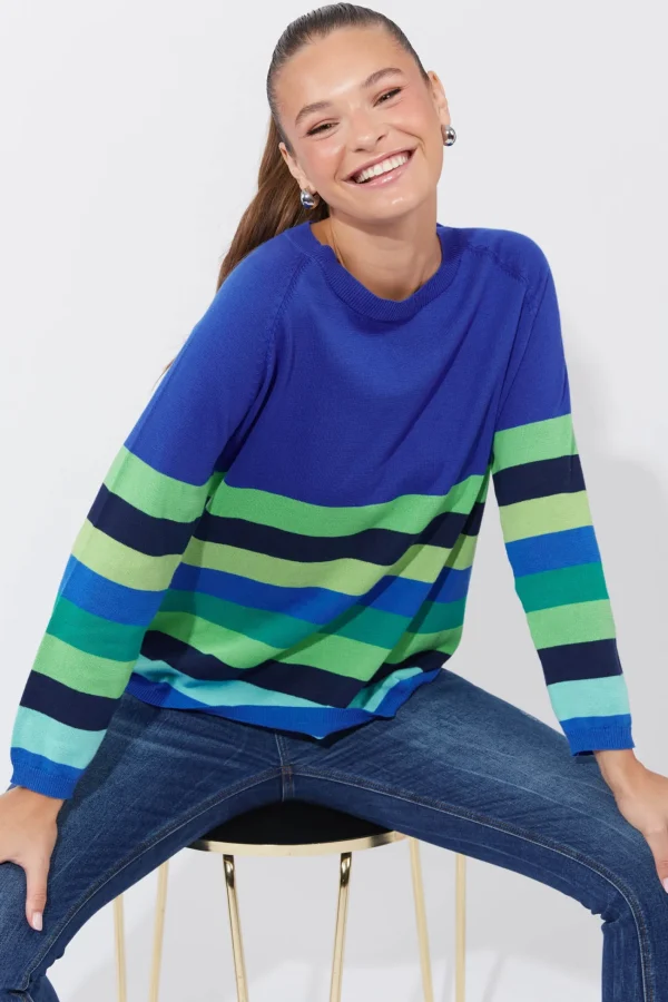 Haven Florida Stripe Jumper - Cobalt Fashion