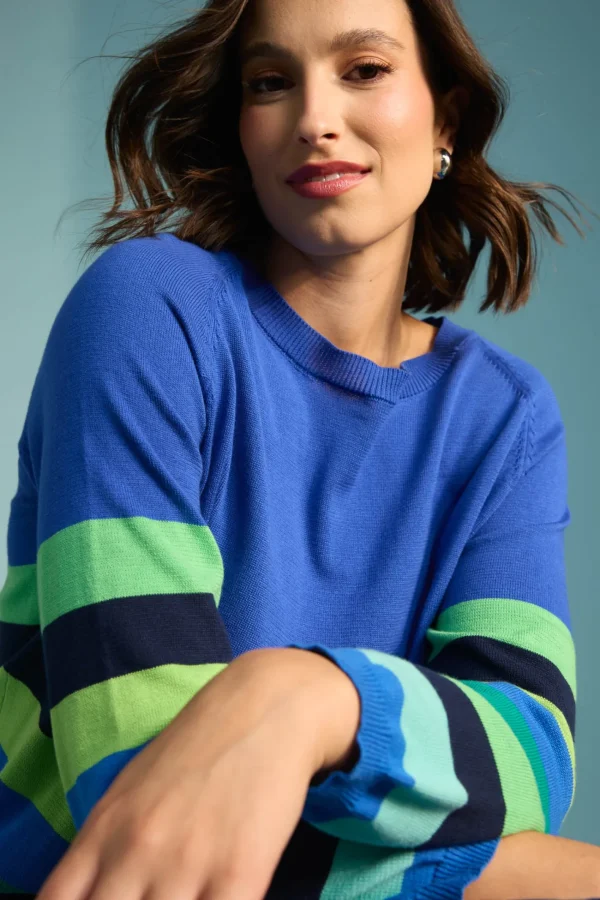 Haven Florida Stripe Jumper - Cobalt Fashion