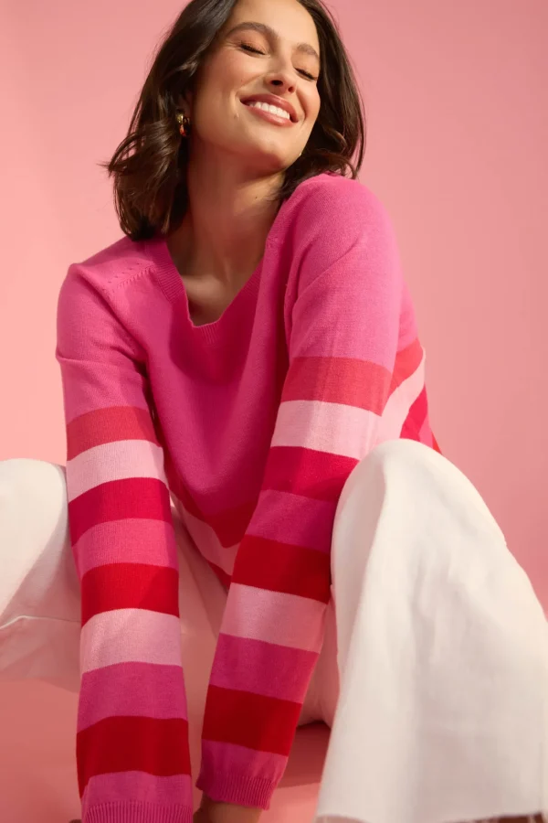 Haven Florida Stripe Jumper - Pink Sale