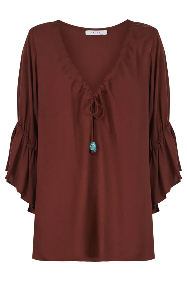 Haven Palermo Ruched Top - Espresso Hot